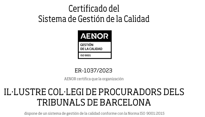 L’ICPB rep el Certificat de Qualitat ISO 9001